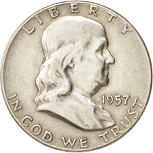 Coin, United States, Franklin Half Dollar, Half Dollar, 1957, U.S. Mint
