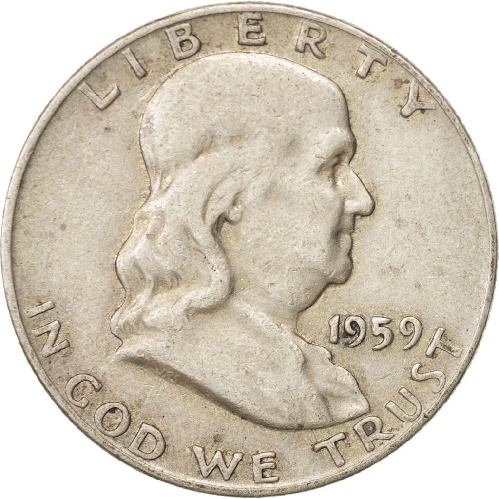 Coin, United States, Franklin Half Dollar, Half Dollar, 1959, U.S. Mint, Denver
