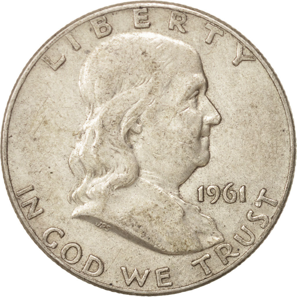 Coin, United States, Franklin Half Dollar, Half Dollar, 1961, U.S. Mint, Denver