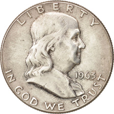 United States, Franklin Half Dollar, 1963, Philadelphia, AU, KM:199