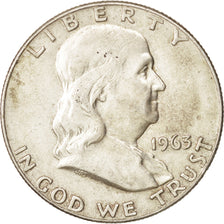 Coin, United States, Franklin Half Dollar, Half Dollar, 1963, U.S. Mint, Denver
