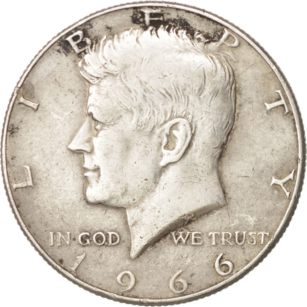 Coin, United States, Kennedy Half Dollar, Half Dollar, 1966, U.S. Mint