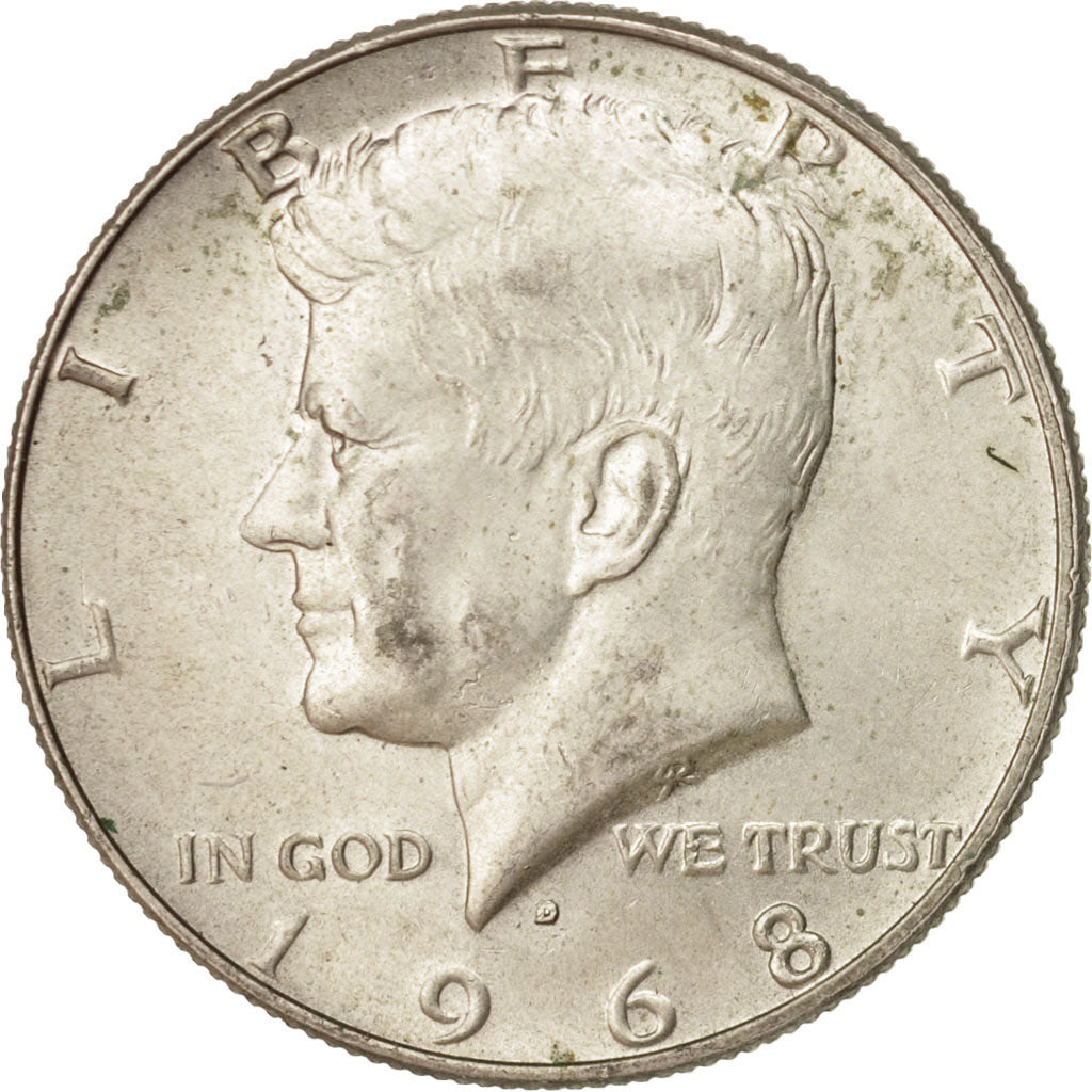 Coin, United States, Kennedy Half Dollar, Half Dollar, 1968, U.S. Mint, Denver