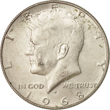 Coin, United States, Kennedy Half Dollar, Half Dollar, 1968, U.S. Mint, Denver