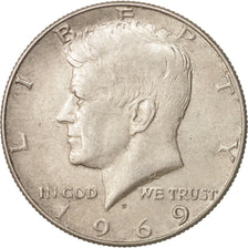 United States, Kennedy Half Dollar, 1969, Denver, AU, KM:202a