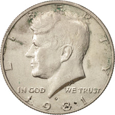 United States, Kennedy Half Dollar, 1981, Philadelphia, EF, KM:A202b
