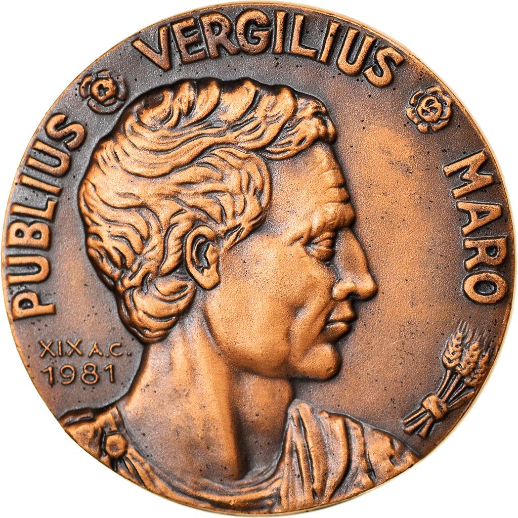 Italy, Medal, Publius Virgilius Maro, Religions & beliefs, 1981, Rodella