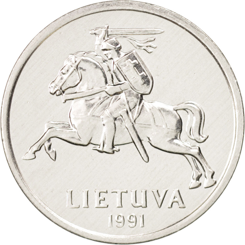 Coin, Lithuania, Centas, 1991, MS(63), Aluminum, KM:85