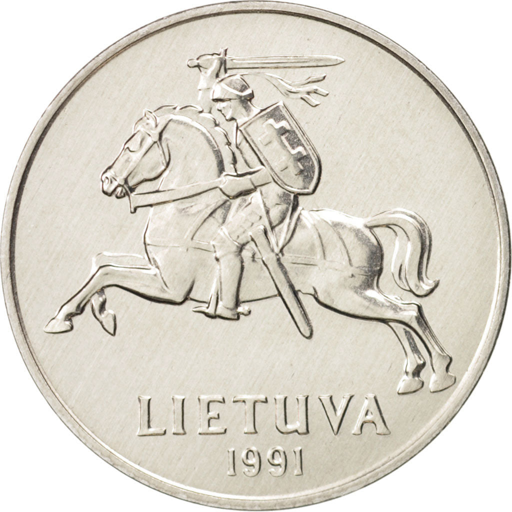 Coin, Lithuania, 2 Centai, 1991, MS(63), Aluminum, KM:86