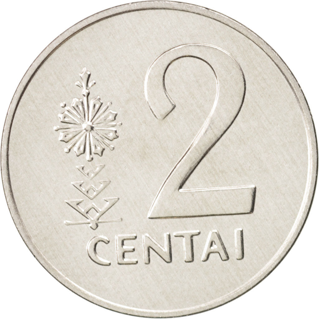 Coin, Lithuania, 2 Centai, 1991, MS(63), Aluminum, KM:86