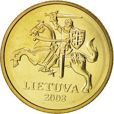 Münze, Lithuania, 10 Centu, 2008, UNZ, Nickel-brass, KM:106