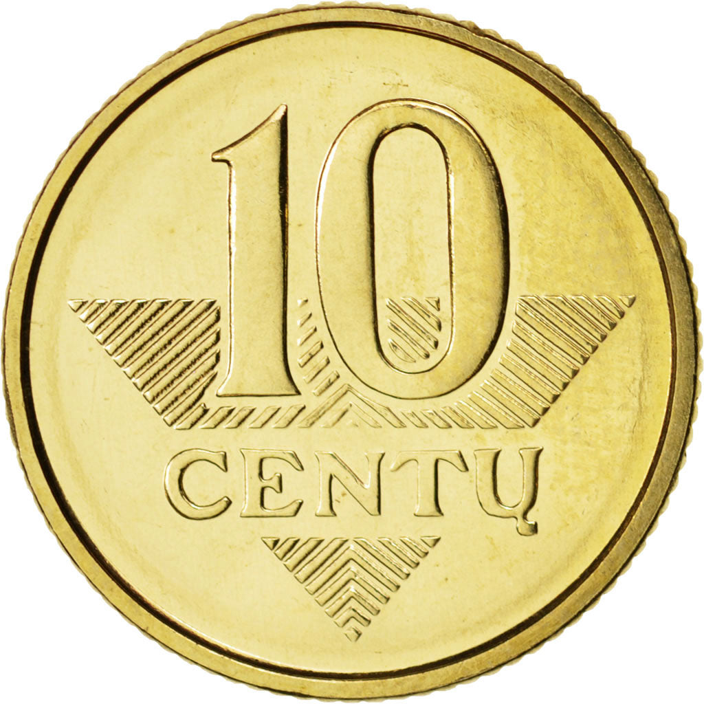Münze, Lithuania, 10 Centu, 2008, UNZ, Nickel-brass, KM:106
