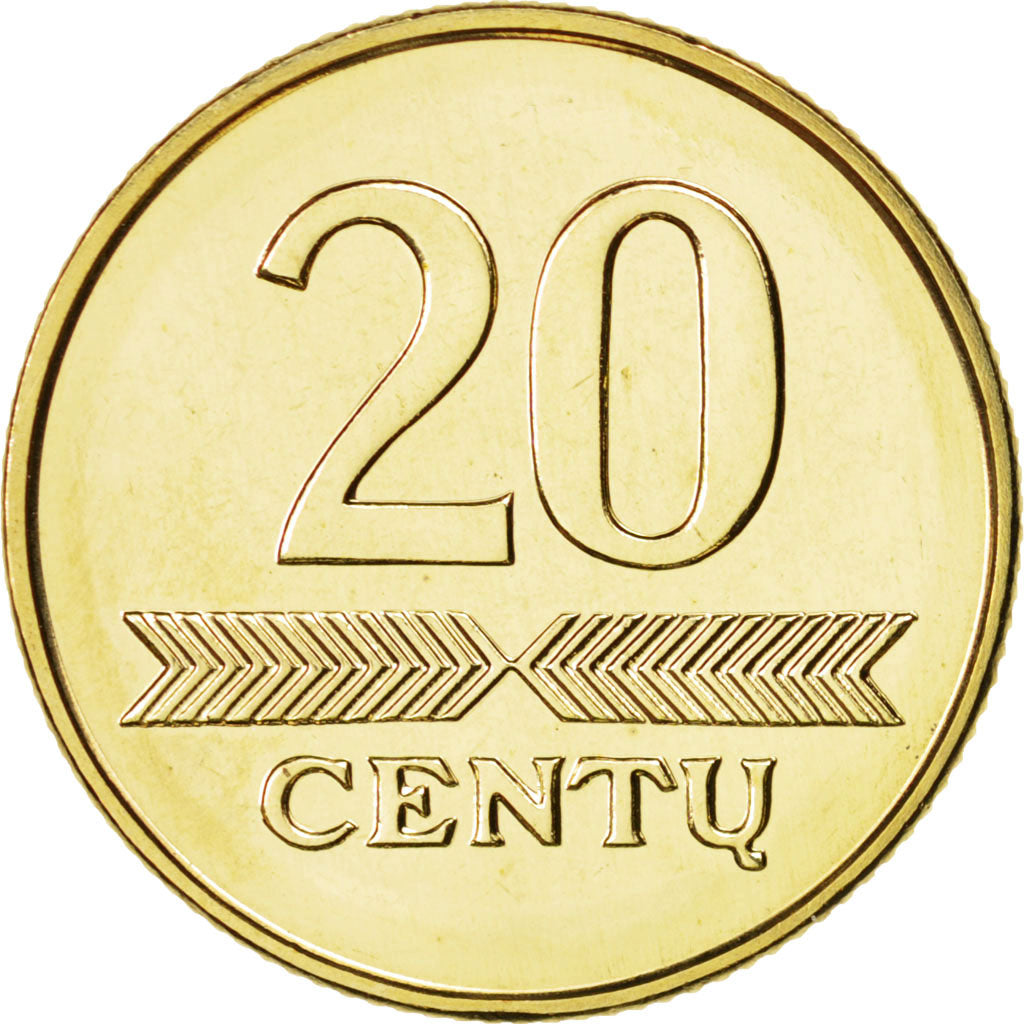 Coin, Lithuania, 20 Centu, 2008, MS(63), Nickel-brass, KM:107