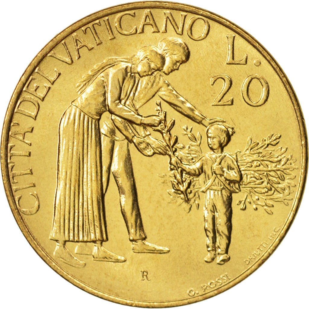 VATICAN CITY, John Paul II, 20 Lire, 1996, Roma, MS(63), Aluminum-Bronze, KM:273