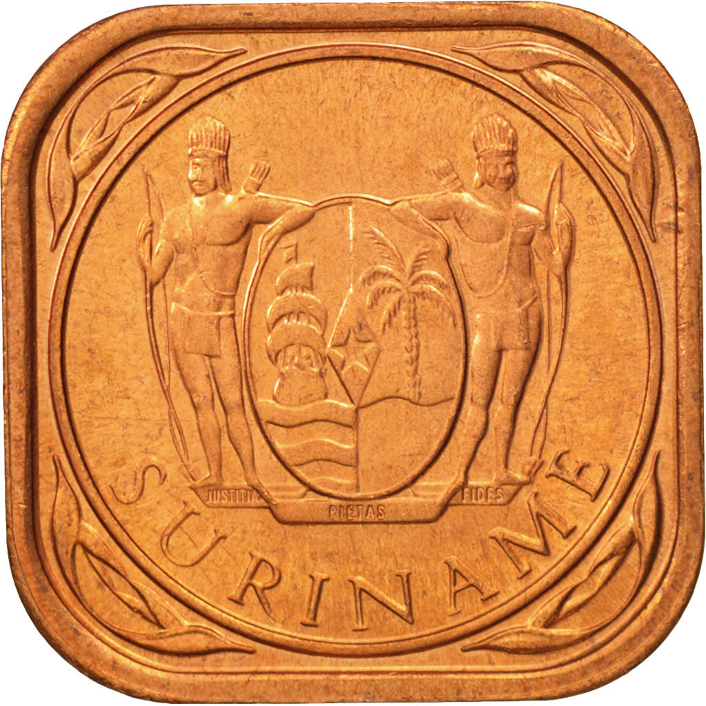 Coin, Surinam, 5 Cents, 1988, MS(63), Copper Plated Steel, KM:12.1b