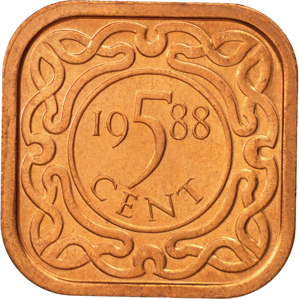 Coin, Surinam, 5 Cents, 1988, MS(63), Copper Plated Steel, KM:12.1b