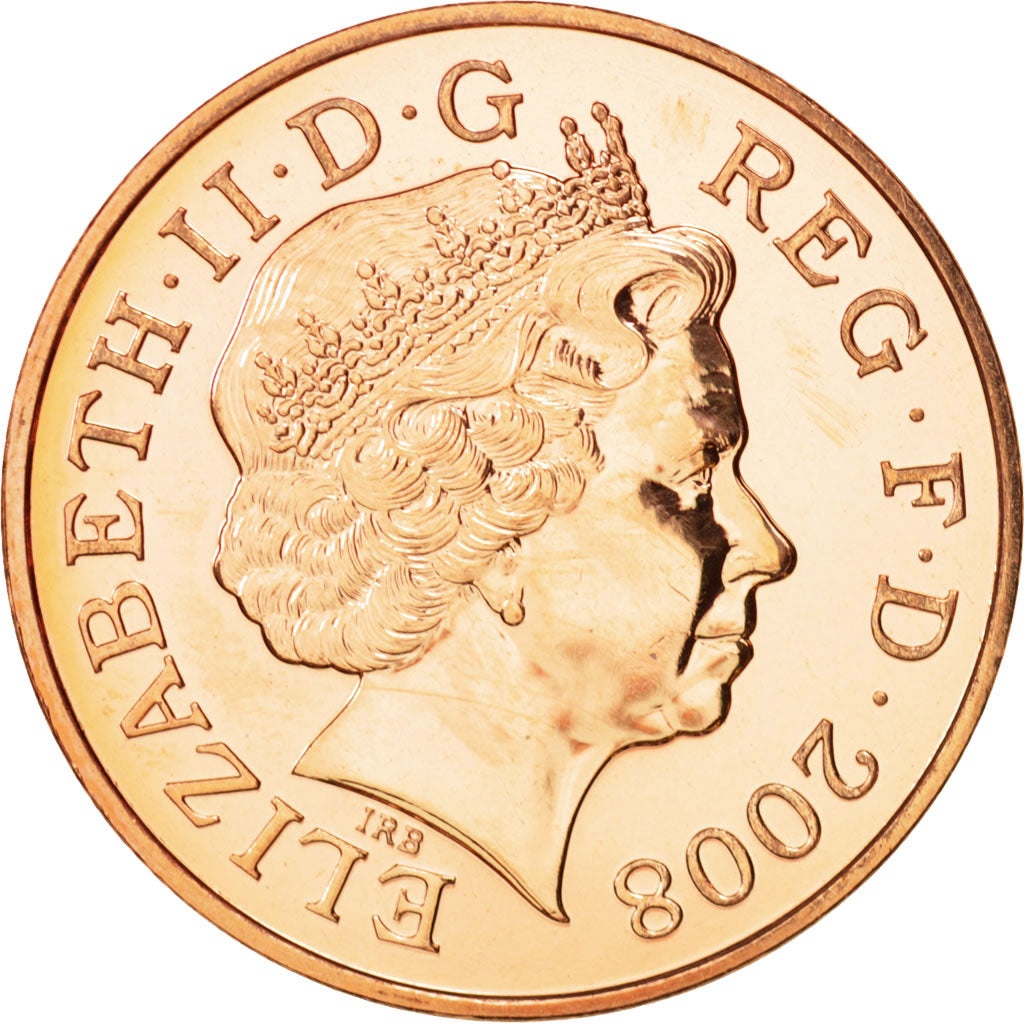 Coin, Great Britain, Elizabeth II, 2 Pence, 2008, MS(63), Copper Plated Steel