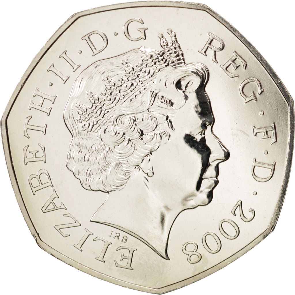 Gran Bretagna, Elizabeth II, 50 Pence, 2008, SPL, Rame-nichel, KM:1112