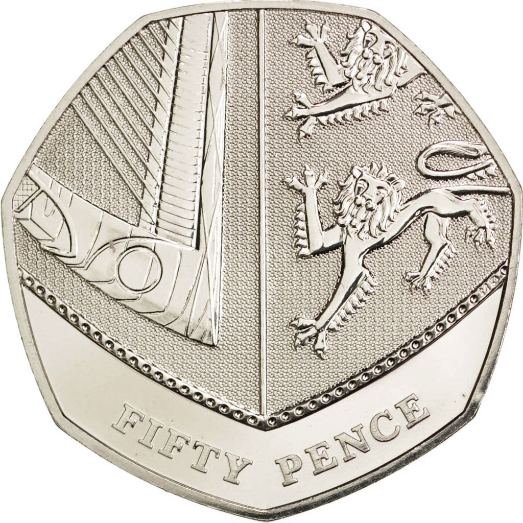 Gran Bretagna, Elizabeth II, 50 Pence, 2008, SPL, Rame-nichel, KM:1112