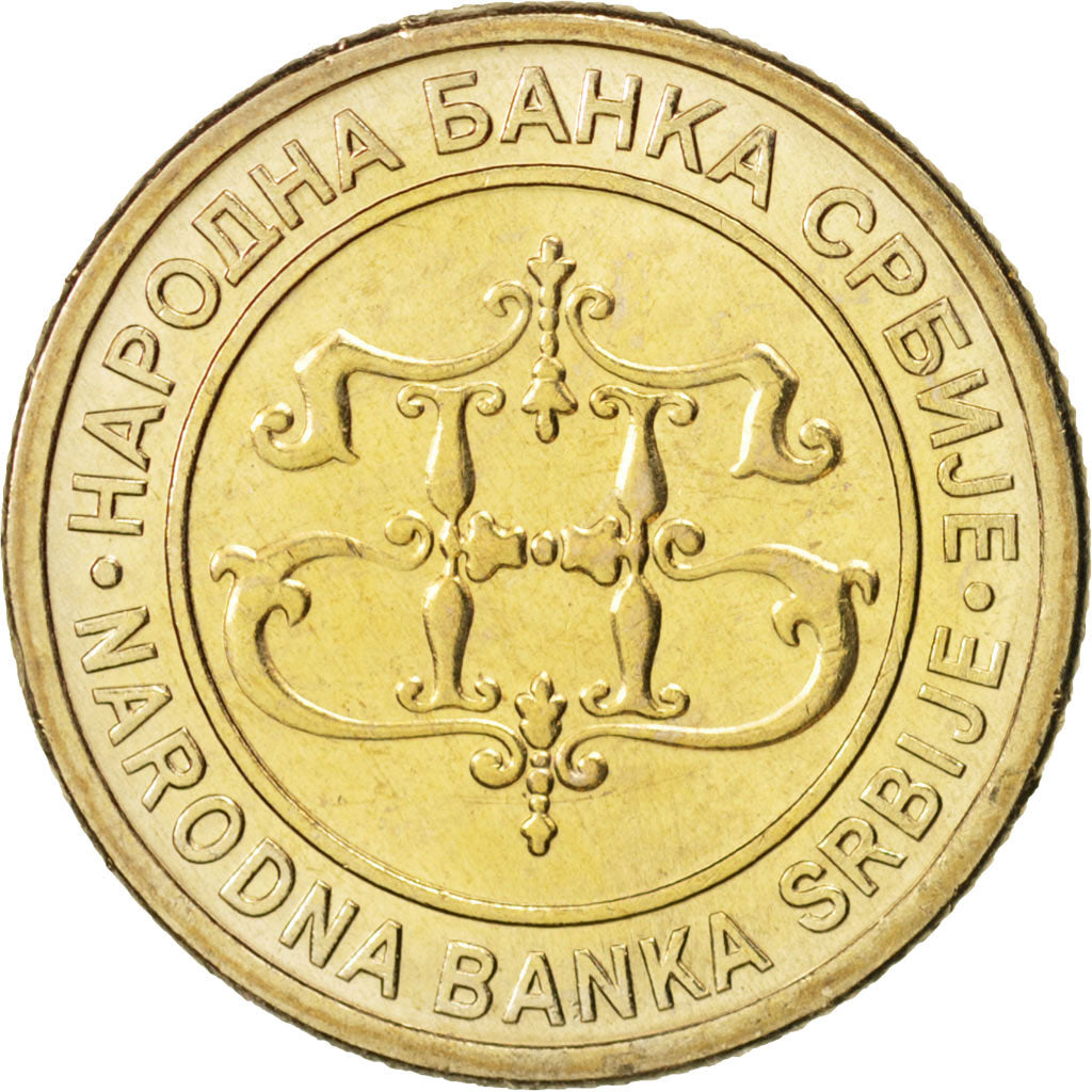 Serbia, 2 Dinara, 2003, MS(63), Copper-Nickel-Zinc, KM:35