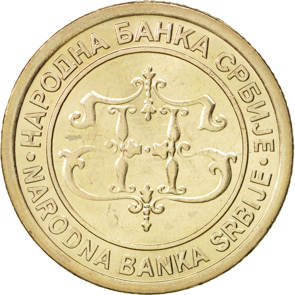 Coin, Serbia, 5 Dinara, 2003, MS(63), Copper-Nickel-Zinc, KM:36
