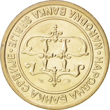 Coin, Serbia, 10 Dinara, 2003, MS(63), Copper-Nickel-Zinc, KM:37