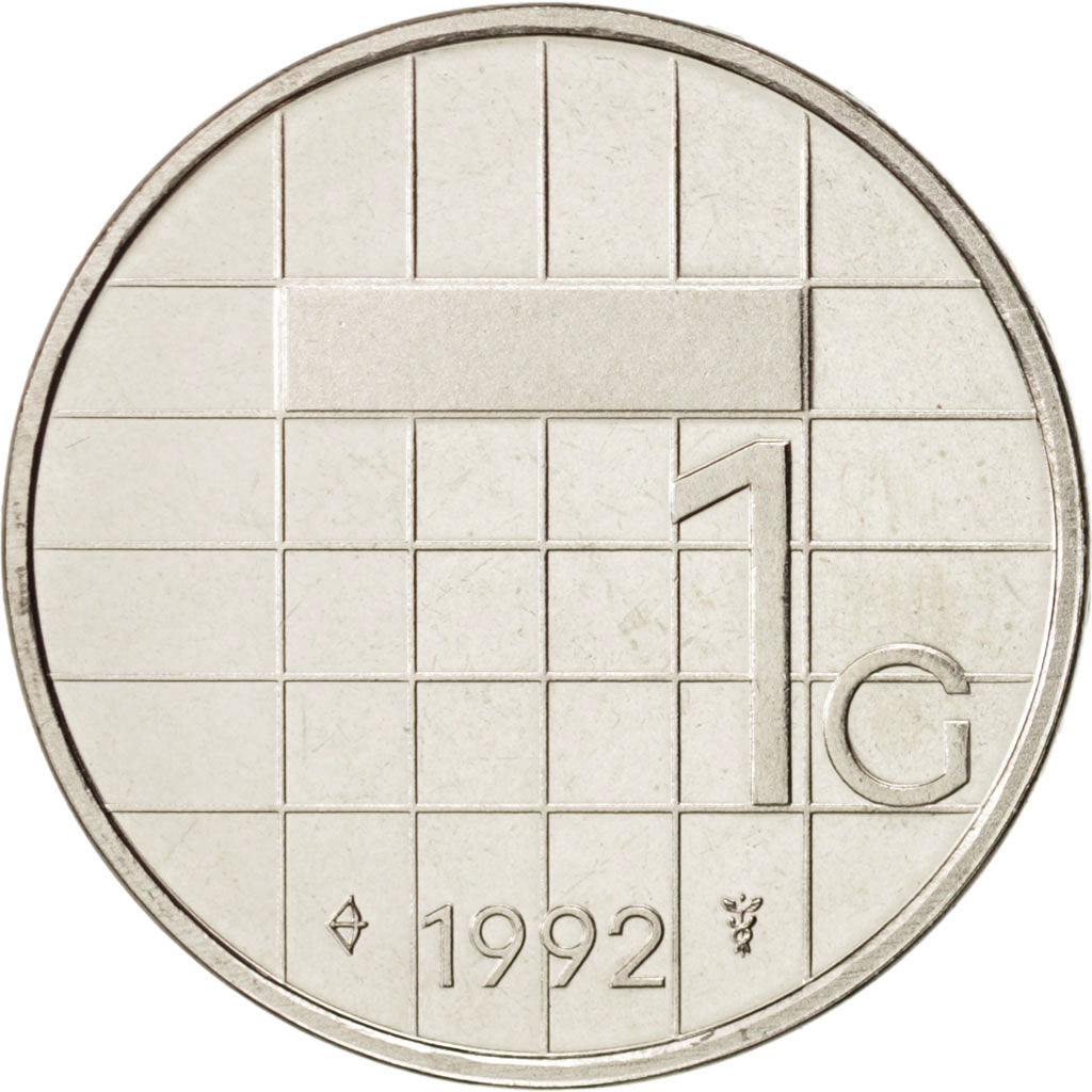 Netherlands, Beatrix, Gulden, 1992, MS(63), Nickel, KM:205