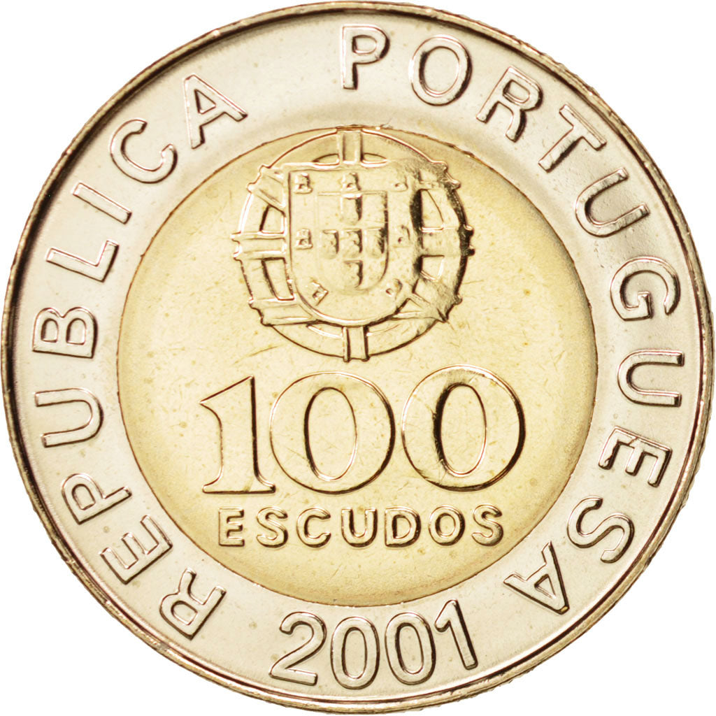Portugal, 100 Escudos, 2001, Lisbon, MS(63), Bi-Metallic