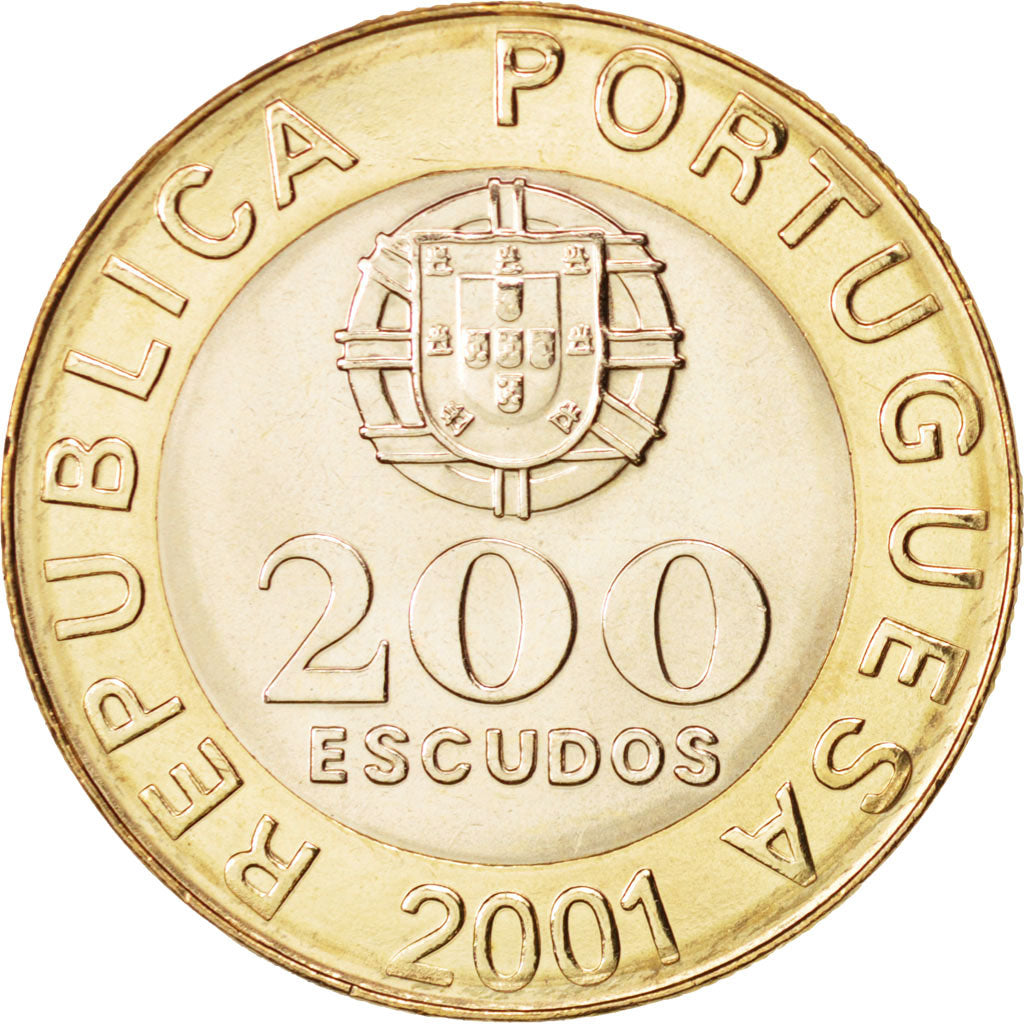 Portugal, 200 Escudos, 2001, Lisbon, MS(63), Bi-Metallic