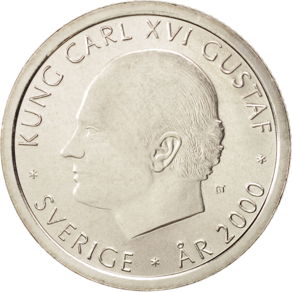 Sweden, Carl XVI Gustaf, Krona, 2000, Eskilstuna, MS(63), Copper-nickel, KM:897
