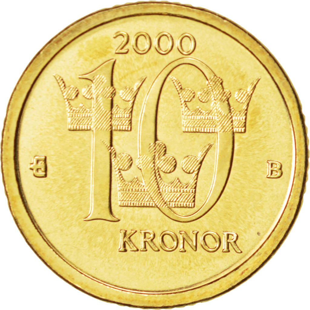 Schweden, Carl XVI Gustaf, 10 Kronor, 2000, UNZ, Copper-Aluminum-Zinc, KM:877