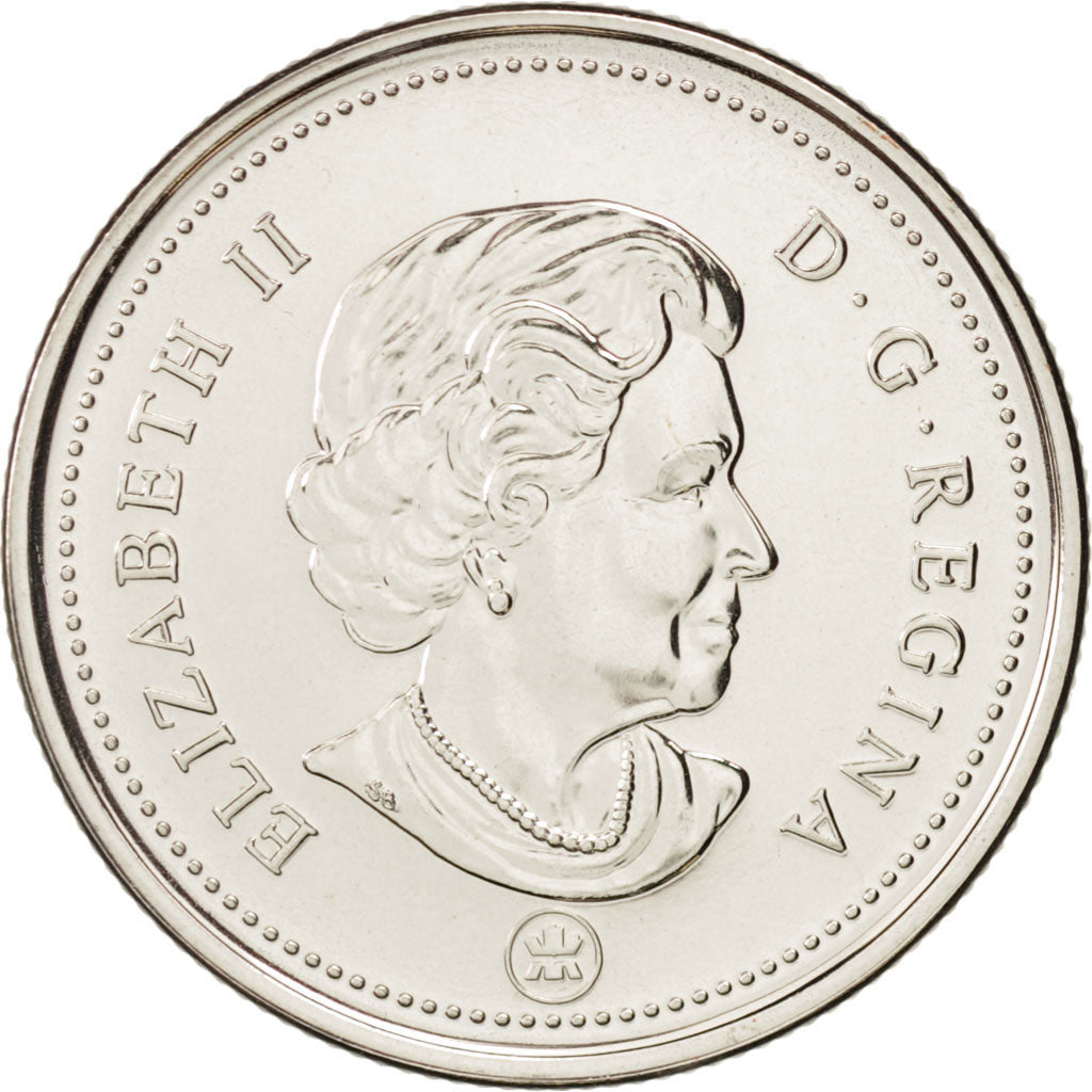 Canada, Elizabeth II, 25 Cents, 2008, MS(63), Nickel plated steel, KM:762
