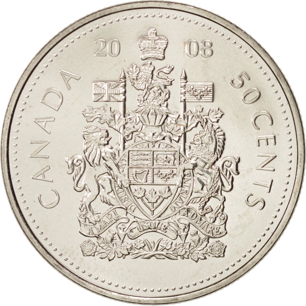 Coin, Canada, Elizabeth II, 50 Cents, 2008, Royal Canadian Mint, Winnipeg