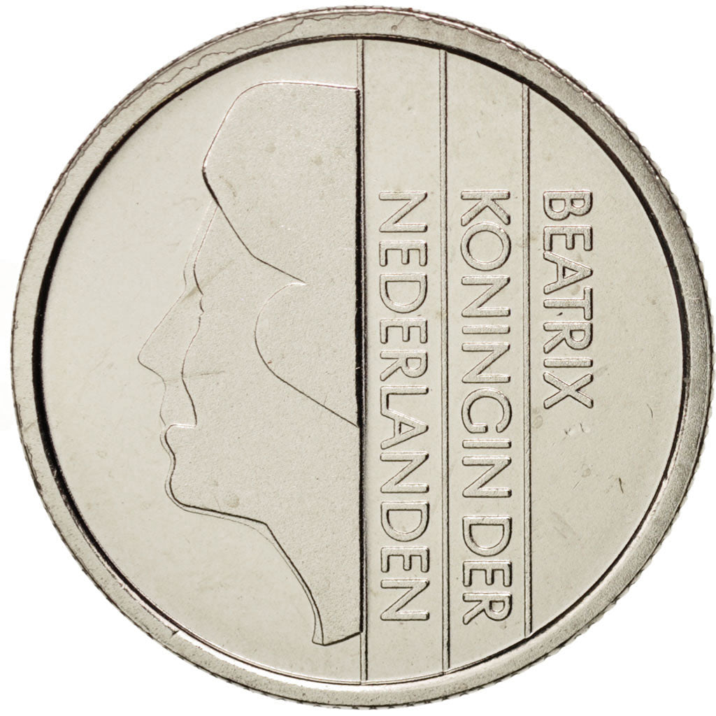 Netherlands, Beatrix, 25 Cents, 1999, MS(63), Nickel, KM:204