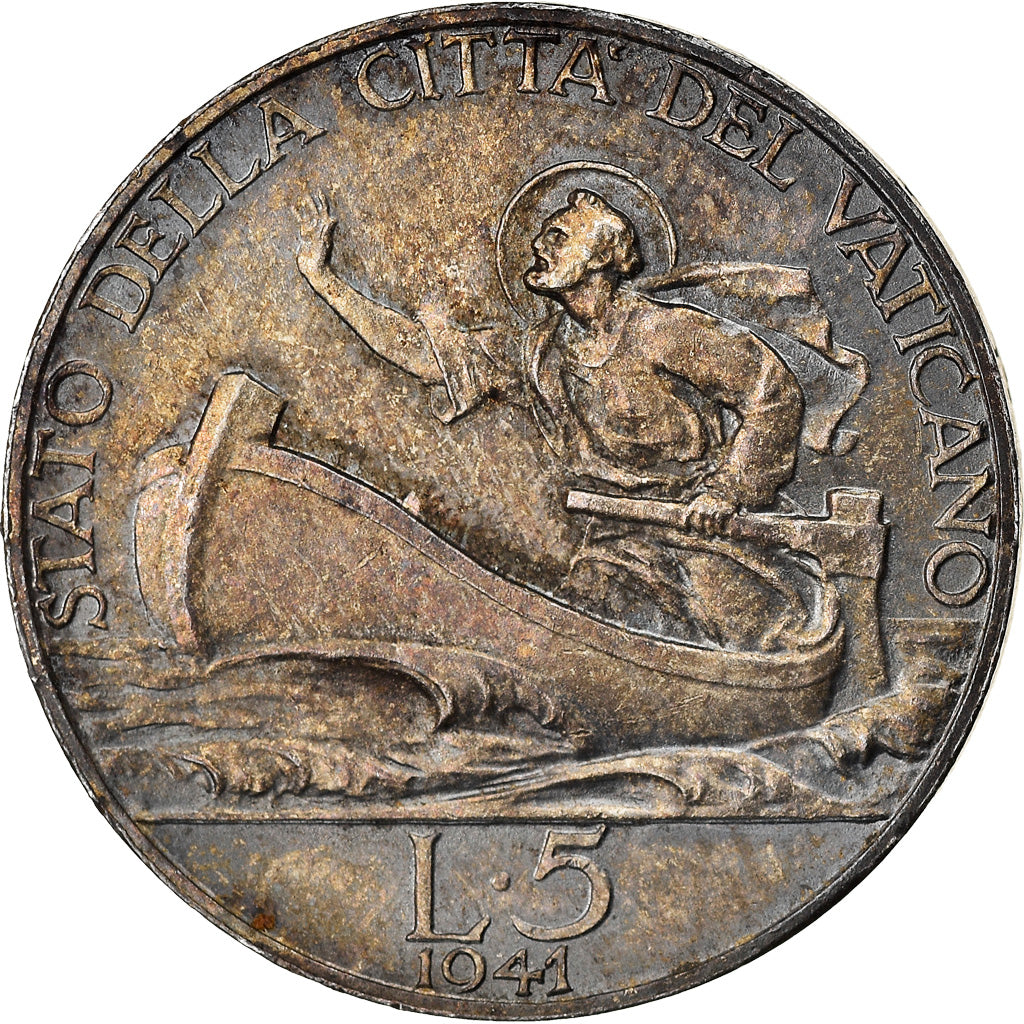 Münze, Vatikanstadt, Pius XII, 5 Lire, 1941, Roma, UNZ, Silber, KM:28