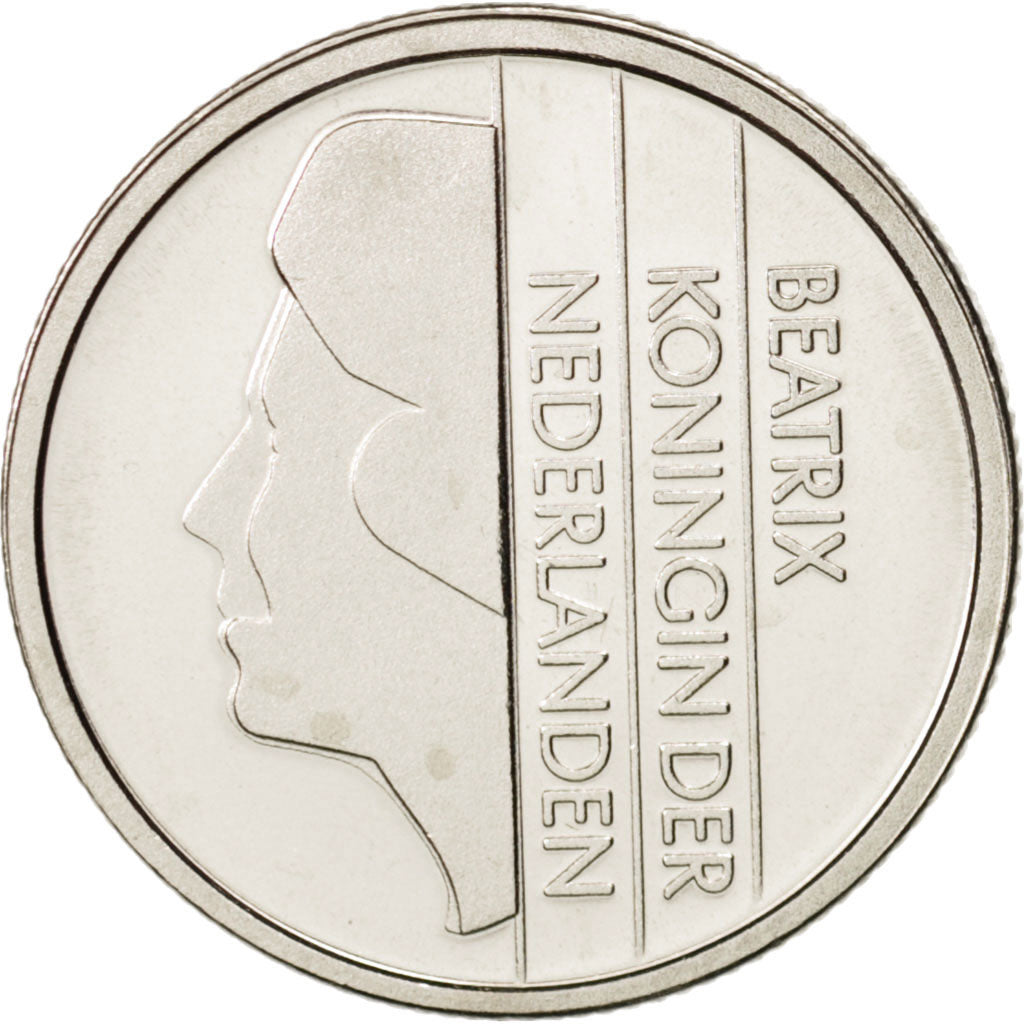 Coin, Netherlands, Beatrix, 25 Cents, 1998, MS(63), Nickel, KM:204