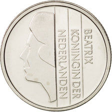 Coin, Netherlands, Beatrix, 25 Cents, 1998, MS(63), Nickel, KM:204