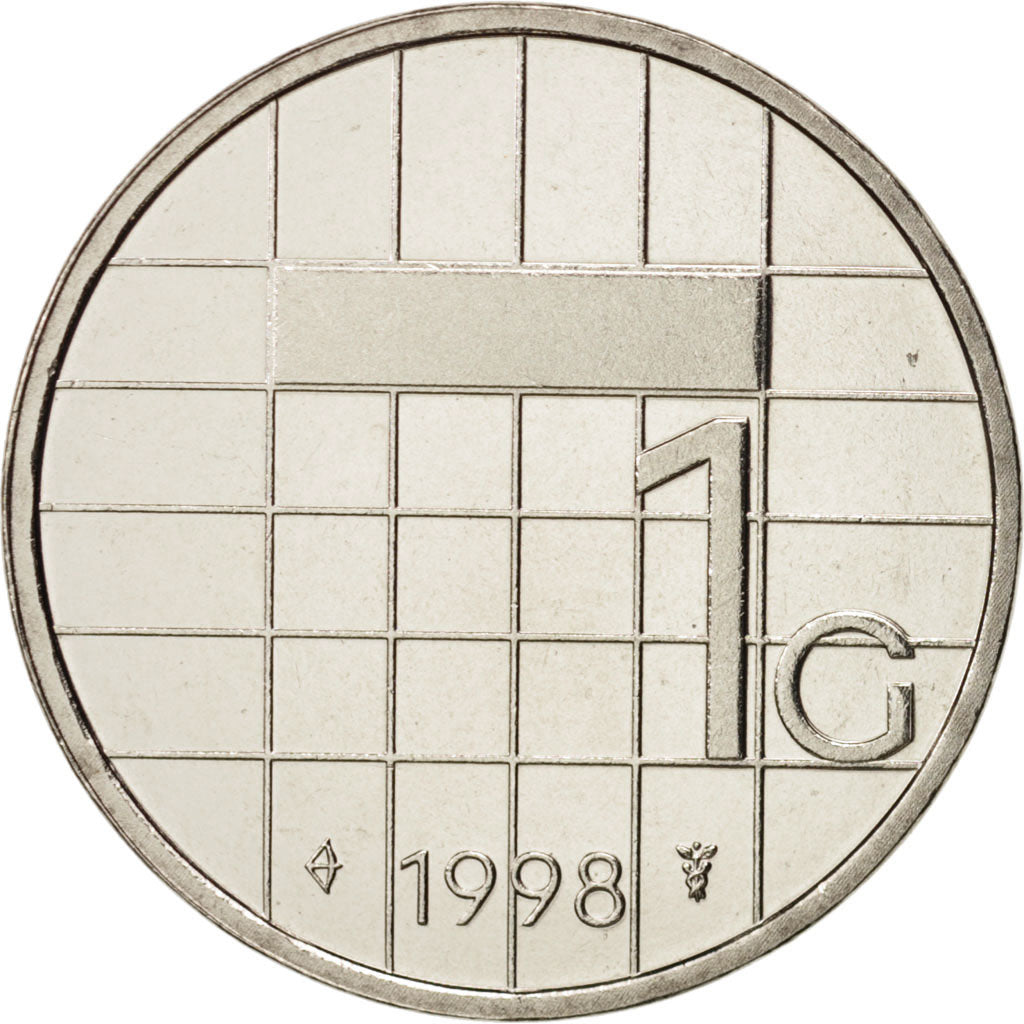 Coin, Netherlands, Beatrix, Gulden, 1998, MS(63), Nickel, KM:205