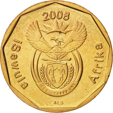 Moneda, Sudáfrica, 20 Cents, 2008, Pretoria, SC, Bronce chapado en acero