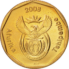 Coin, South Africa, 50 Cents, 2008, Pretoria, MS(63), Bronze Plated Steel