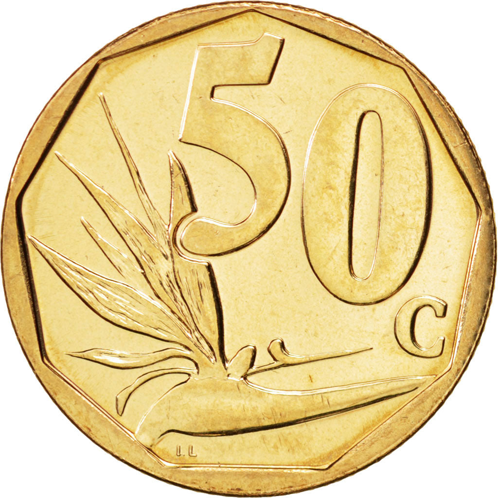 Munten, Zuid Afrika, 50 Cents, 2008, Pretoria, UNC-, Bronze Plated Steel, KM:443