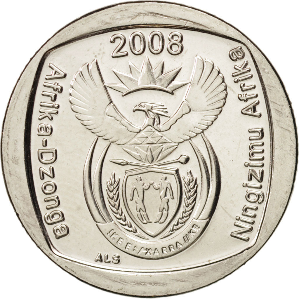 South Africa, Rand, 2008, Pretoria, MS(63), Nickel Plated Copper, KM:444