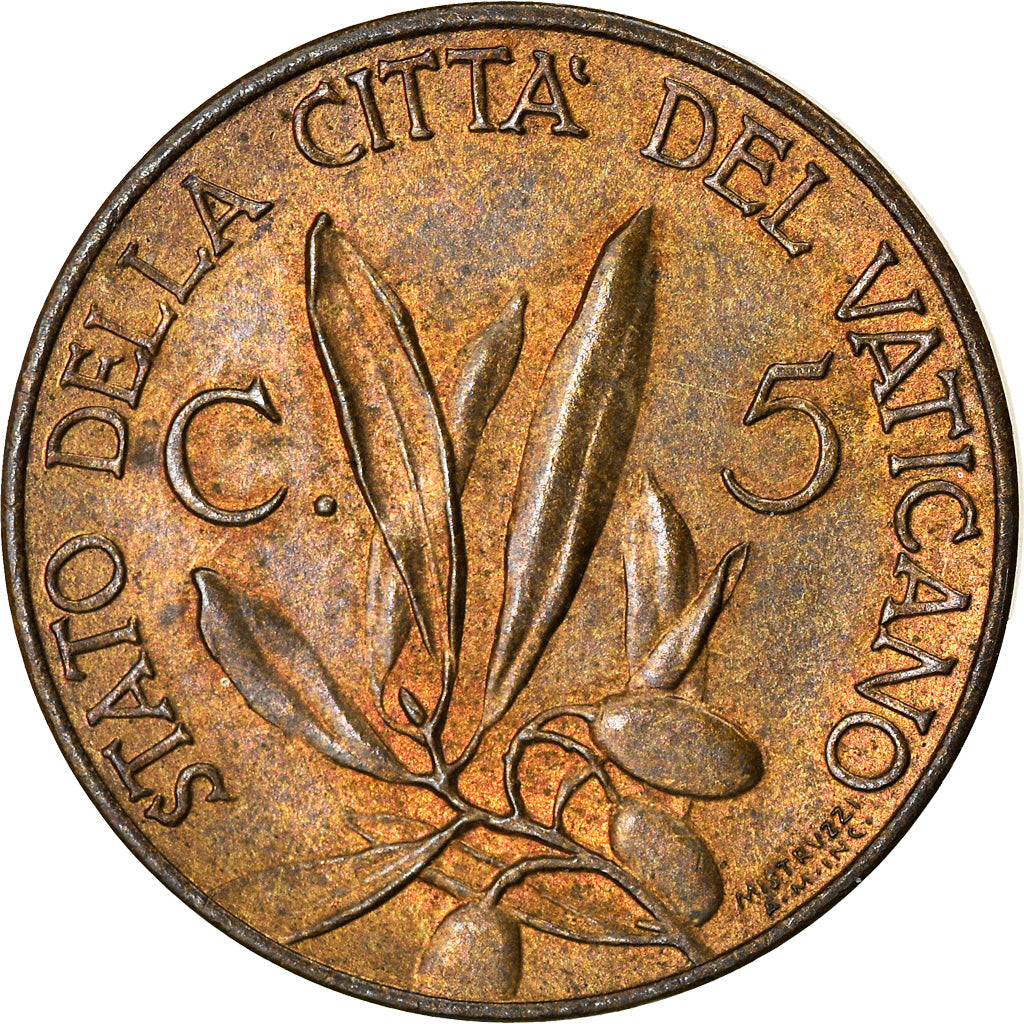 Coin, VATICAN CITY, Pius XII, 5 Centesimi, 1941, Roma, MS(60-62)