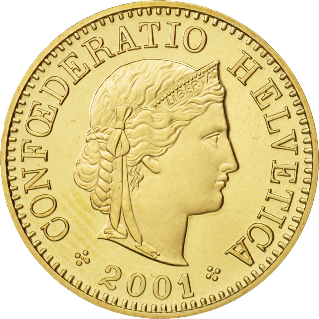 Switzerland, 5 Rappen, 2001, Bern, MS(64), Aluminum-Bronze, KM:26c