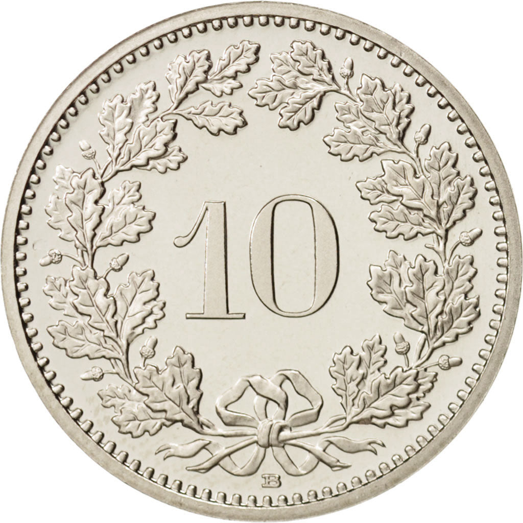 Coin, Switzerland, 10 Rappen, 2001, Bern, MS(64), Copper-nickel, KM:27