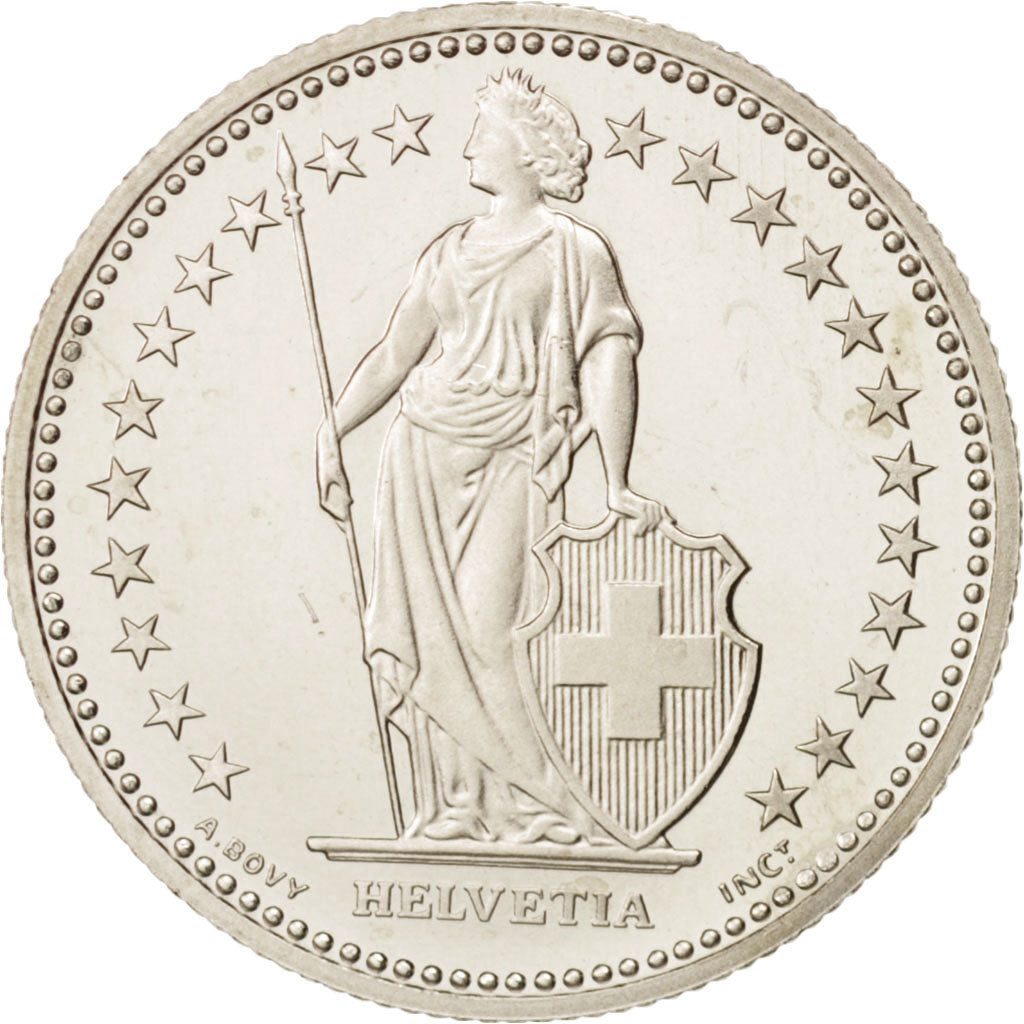Coin, Switzerland, 1/2 Franc, 2001, Bern, MS(64), Copper-nickel, KM:23a.3