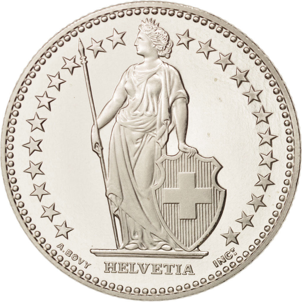 Switzerland, 2 Francs, 2001, Bern, MS(64), Copper-nickel, KM:21a.3