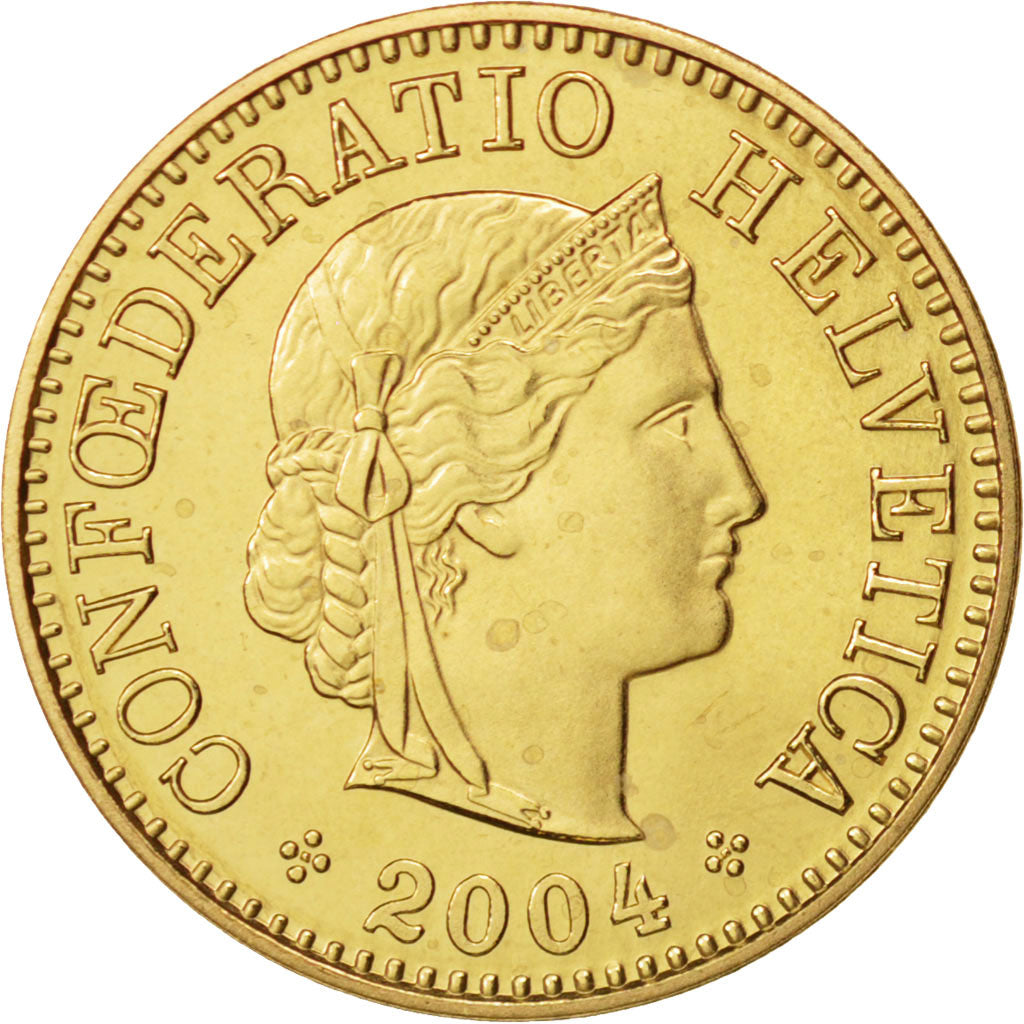 Coin, Switzerland, 5 Rappen, 2004, Bern, MS(63), Aluminum-Bronze, KM:26c