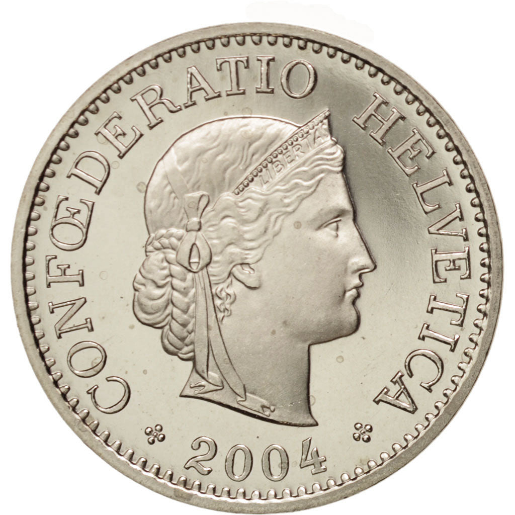 Coin, Switzerland, 10 Rappen, 2004, Bern, MS(64), Copper-nickel, KM:27