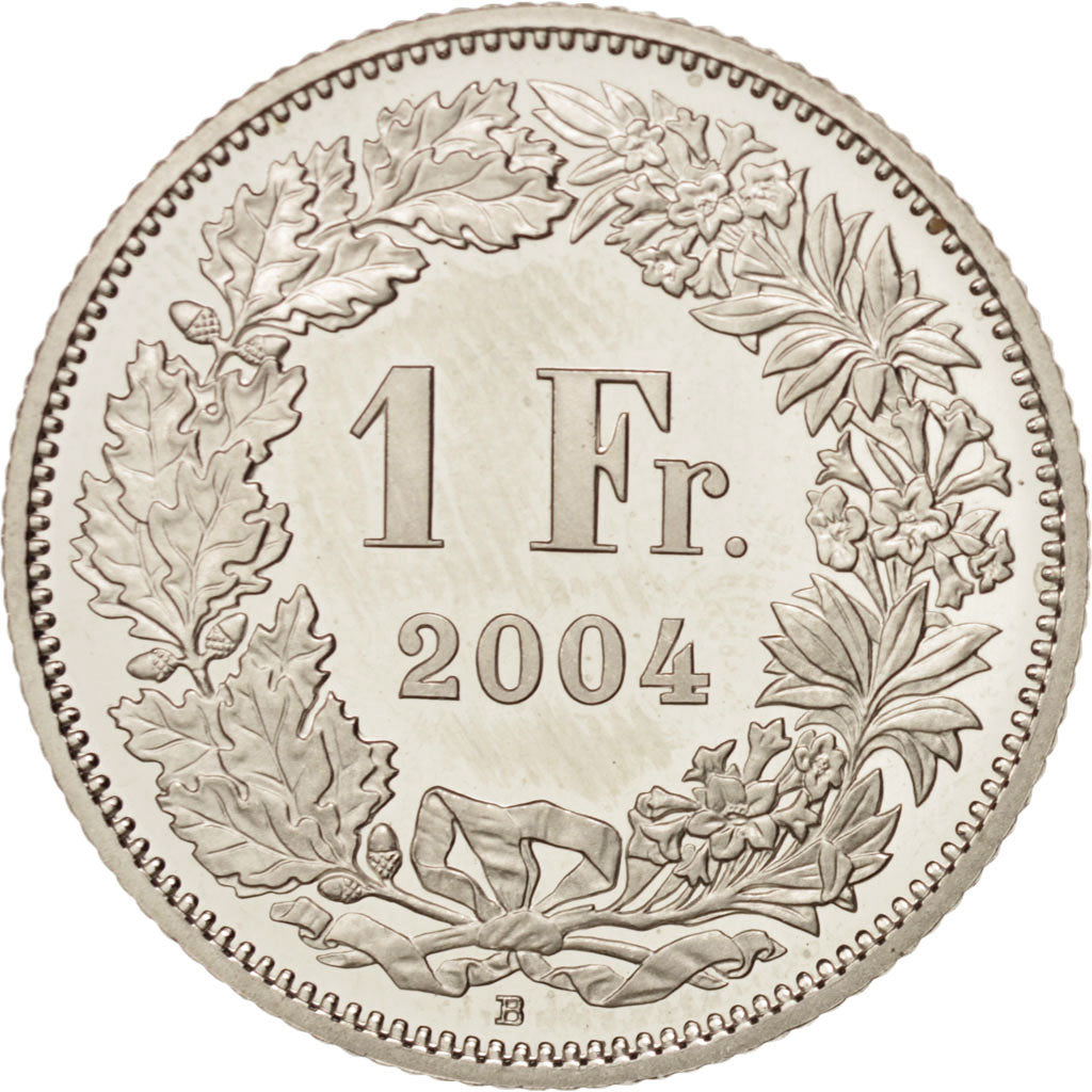 Coin, Switzerland, Franc, 2004, Bern, MS(64), Copper-nickel, KM:24a.3